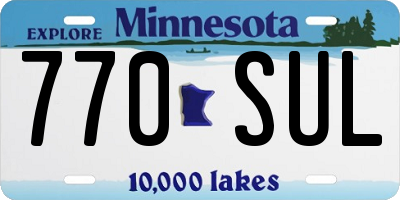 MN license plate 770SUL
