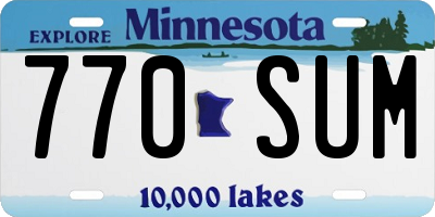 MN license plate 770SUM