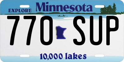 MN license plate 770SUP