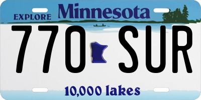 MN license plate 770SUR