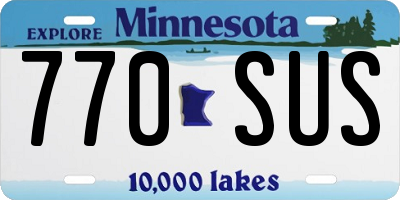 MN license plate 770SUS