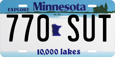 MN license plate 770SUT