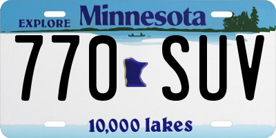 MN license plate 770SUV