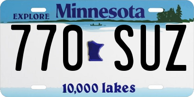 MN license plate 770SUZ