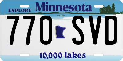 MN license plate 770SVD