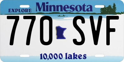 MN license plate 770SVF