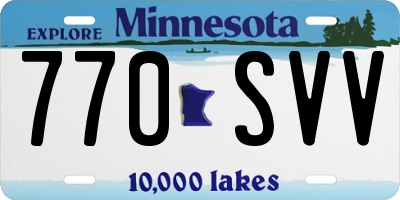 MN license plate 770SVV