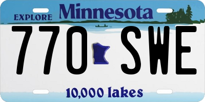 MN license plate 770SWE