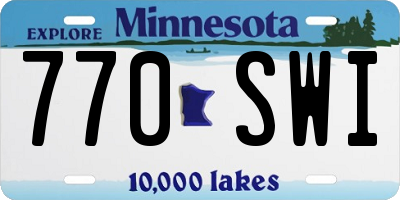 MN license plate 770SWI