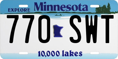 MN license plate 770SWT