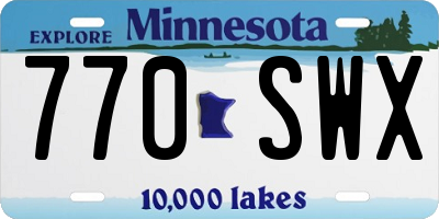 MN license plate 770SWX