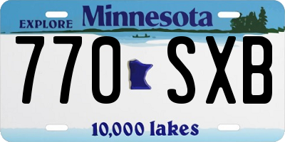 MN license plate 770SXB