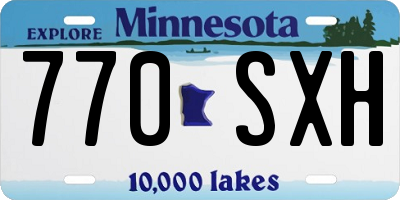 MN license plate 770SXH