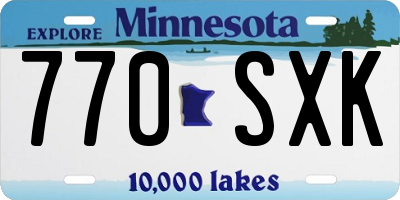 MN license plate 770SXK