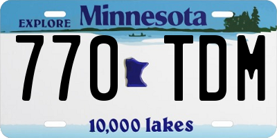 MN license plate 770TDM