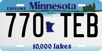 MN license plate 770TEB
