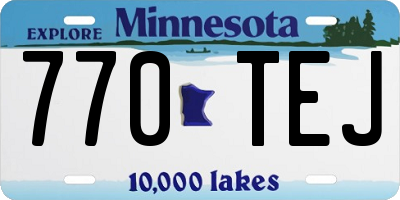 MN license plate 770TEJ