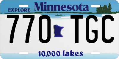 MN license plate 770TGC