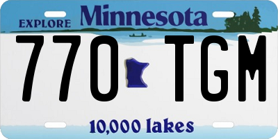 MN license plate 770TGM