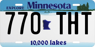 MN license plate 770THT