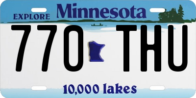 MN license plate 770THU