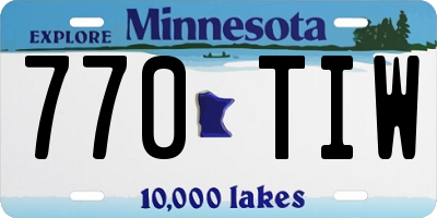 MN license plate 770TIW