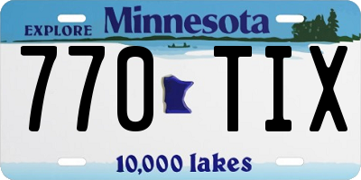 MN license plate 770TIX