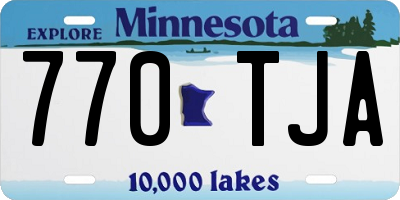 MN license plate 770TJA