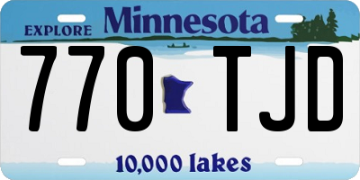 MN license plate 770TJD