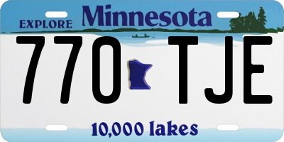 MN license plate 770TJE