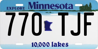 MN license plate 770TJF