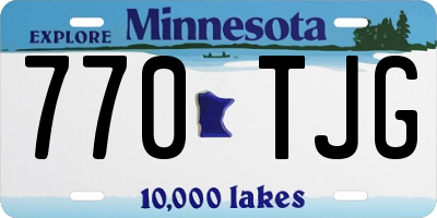 MN license plate 770TJG