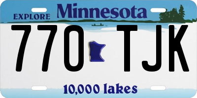 MN license plate 770TJK