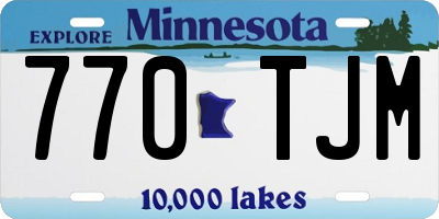 MN license plate 770TJM