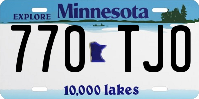 MN license plate 770TJO