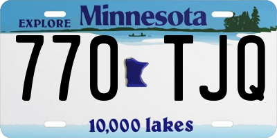 MN license plate 770TJQ