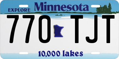 MN license plate 770TJT