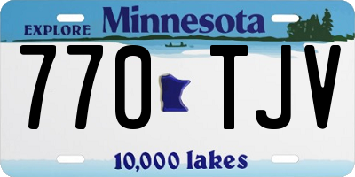 MN license plate 770TJV