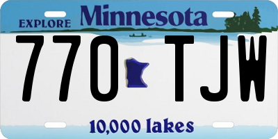 MN license plate 770TJW