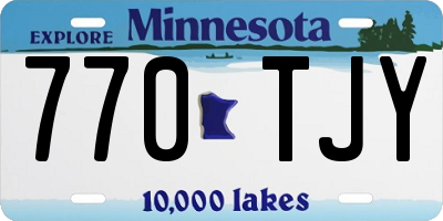 MN license plate 770TJY
