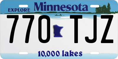 MN license plate 770TJZ