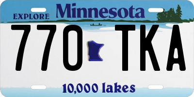 MN license plate 770TKA