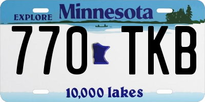 MN license plate 770TKB
