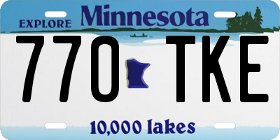 MN license plate 770TKE
