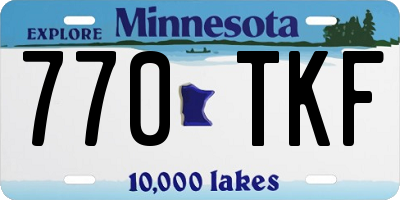 MN license plate 770TKF