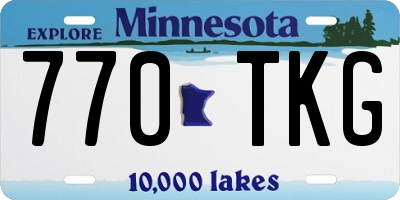 MN license plate 770TKG