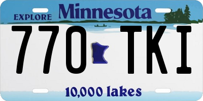 MN license plate 770TKI