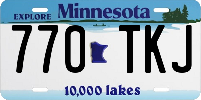 MN license plate 770TKJ