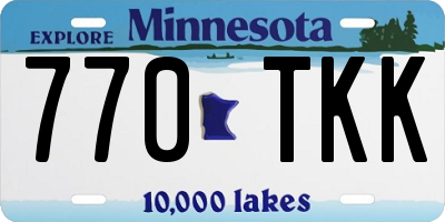 MN license plate 770TKK