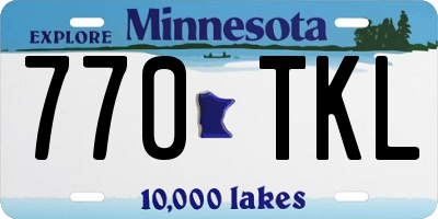 MN license plate 770TKL